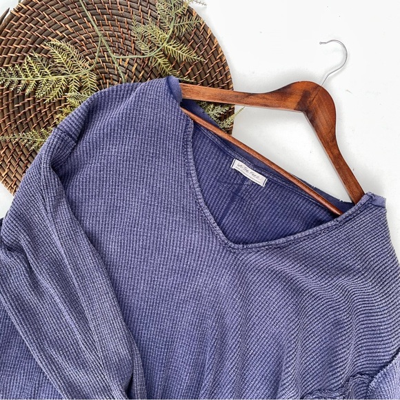 We The Free Tops - We The Free People Womens Shirt Top Buttercup Blue Thermal Size Medium
